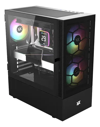 Chasis Xyz Airone 200 Mesh Negra 5.fan Argb
