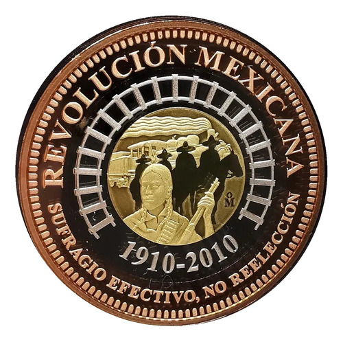 Moneda Trimetalica Centenario Revolución 1910 - 2010