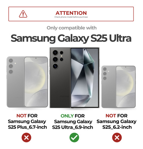 Funda Dexnor Para Samsung Galaxy S25 Ultra, Funda Deslizante Para Cámara, Con Protector De Pantalla Y Soporte, Funda Resistente Y Resistente