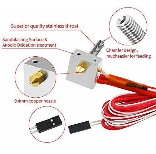 Kit Boquilla Mk8 Extrusora Calentador Garganta 0.069 in