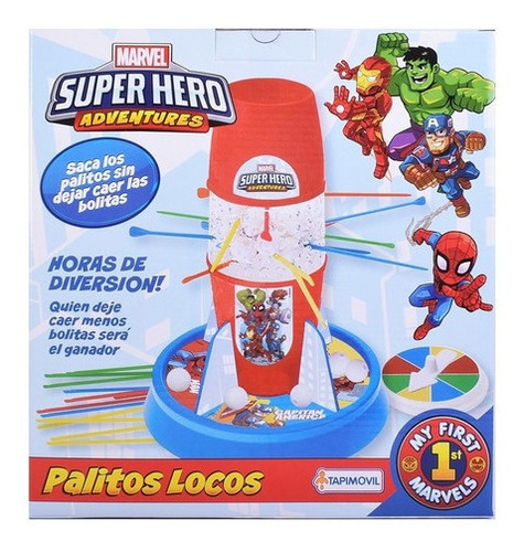 Juego De Mesa Palitos Locos Super Hero Adventures Marvel  