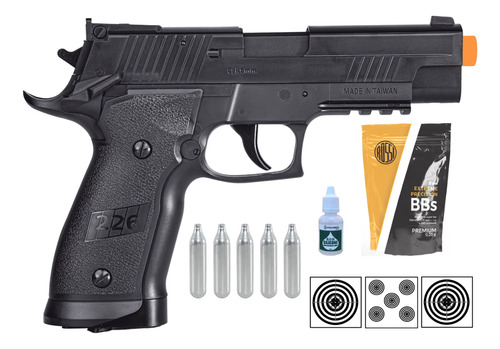 Pistola Esfera De Bbs Airsoft P226 X-4 Co2 Pressão 6mm