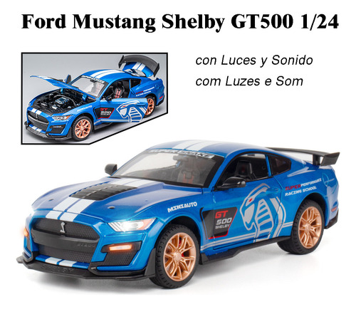 Ford Mustang Cobras Shelby Gt500 Miniatura Metal Coche 1/24