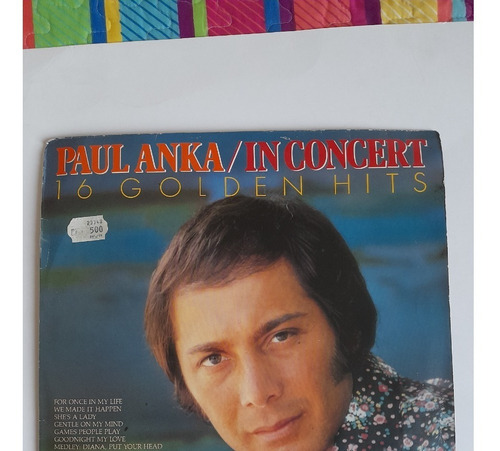 Vinilo Paul Anka - In Conc 16 Golden Hits -original De Epoca
