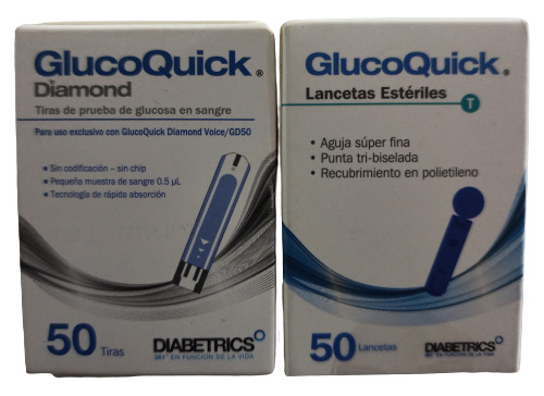 50 Tiras Glucometro Diamond Gd 50 + 50 Lancetas 