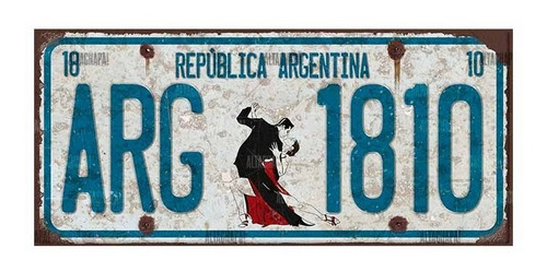 Cartel Chapa Patente Argentina Tango 1810