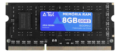 Memória Ram Ddr3 8gb 1600mhz Notebook Potente Rápido
