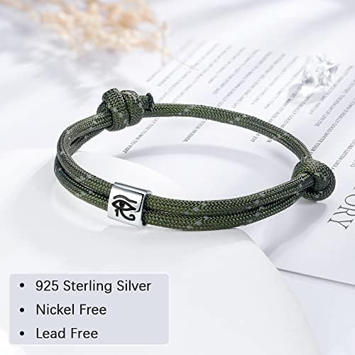 J.endéar Pulsera Náutica Paracord Ojo De Horus Para Surfista