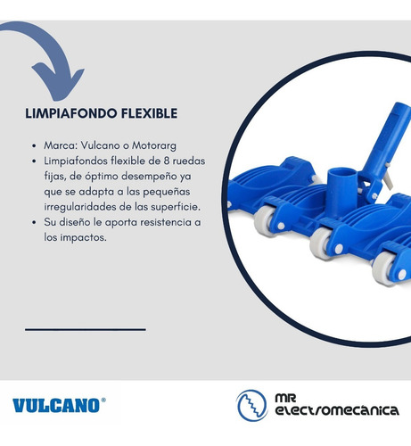 Imagen 6 de 10 de Kit Limpieza Vulcano: Barrefondo + Manguera 8 Mt. + Acople