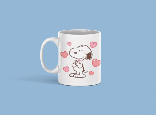 Taza De Cerámica Snoopy Corazones 320 Ml Snoopy Corazones