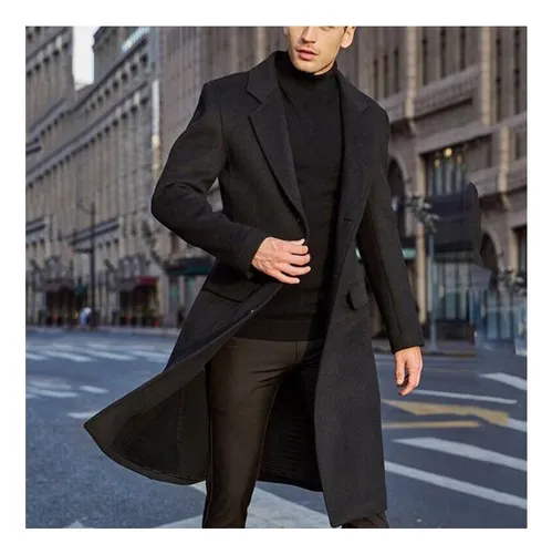 Abrigo largo de clearance lana para hombre
