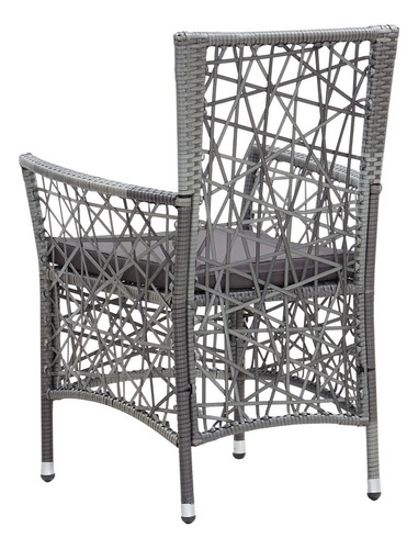 Juego De Comedor De 7 Piezas, Ratán Sintético Gris