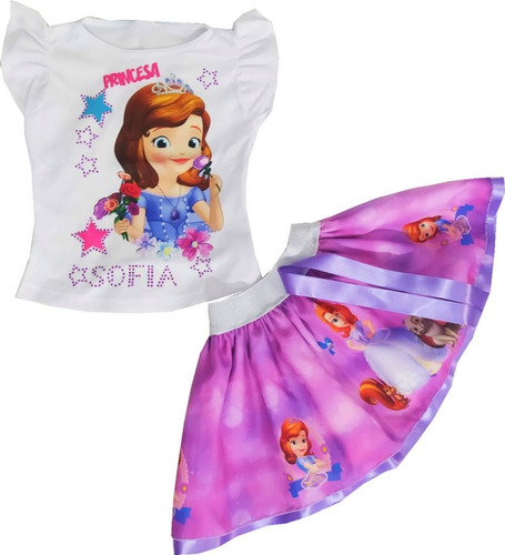 Vestido Tutu Para Niña Princesas, Sofia, Sirenita Dos Piezas