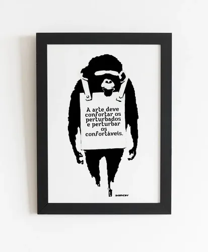 Quadro Banksy Macaco A Arte Deve Confortar | Parcelamento sem juros