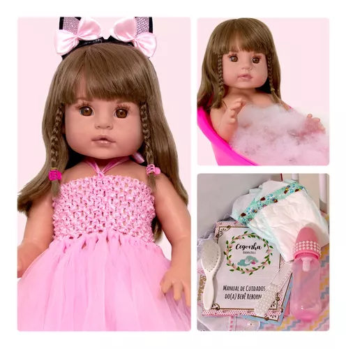 Bebe Reborn Realista Menina Coelhinha Loira Enxoval Luxo - USA