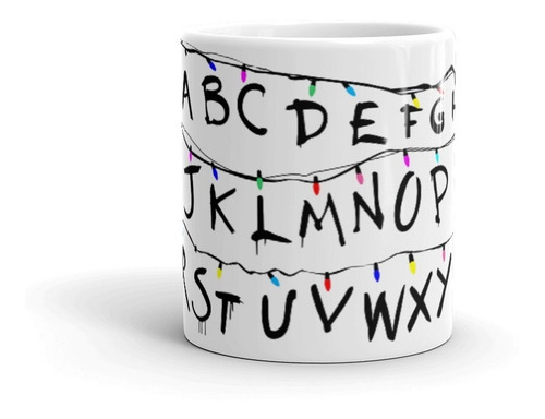 Taza Ceramica Abecedario Tipo Stranger Things. 11 Oz.