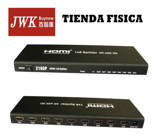 Hdmi Splitter 1x8 4k X 2k 3d Amplificardor A 8 Pantallas Jwk