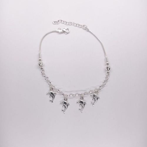 Pulsera De Mujer Plata 950 Delfines