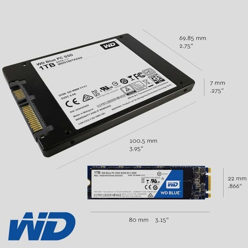 Disco Duro Ssd M2 - Western Digital Blue Sata 3 - 500gb