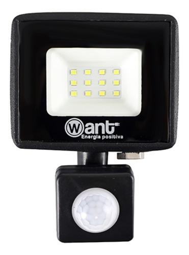 Foco Proyector De Area Led Con Sensor 10w Sec Exterior