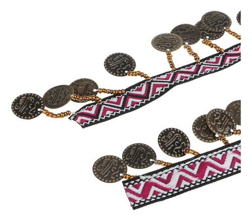 Tela De Encaje Bohemio Con Flecos De Cobre