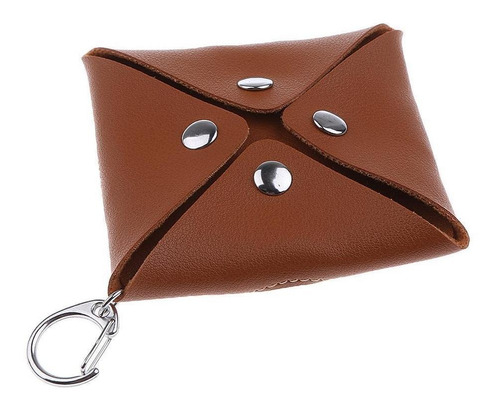 Triángulo marrón cuero funda para auriculares/Monedero/iPhone cable de carga Bolsa