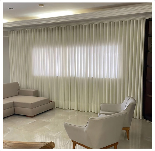 Cortina Gaze De Linho 7m X 2,80 - Para Trilho Suíço Max Cor Off-white