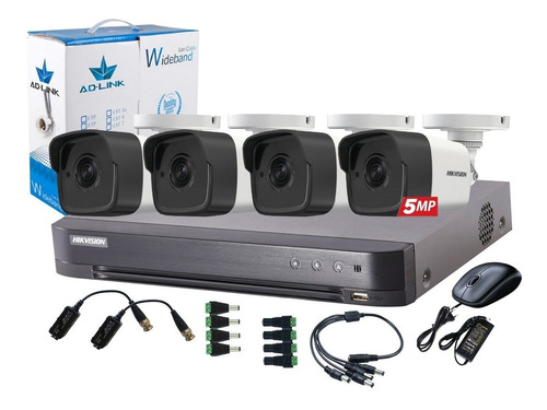 Kit Cctv Profesional Hikvision  4 Cam 5mp Full Hd Tienda9cl