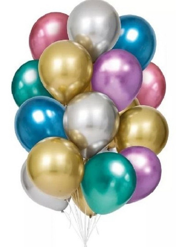 Bexiga Balões Metalizado Platino Nº 5 Pol C/ 25un - Consulte