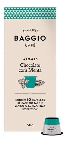 Baggio Aromas café torrado e moído chocolate com menta 10 cápsulas de 50g