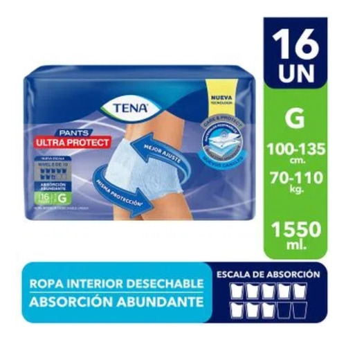 Tena Pants Maxiprotect 1 Paquete De 16 Unidades C/u Talla G