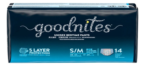 Pañales Goodnites Bedtime Pants S/m 14u Ropa Interior