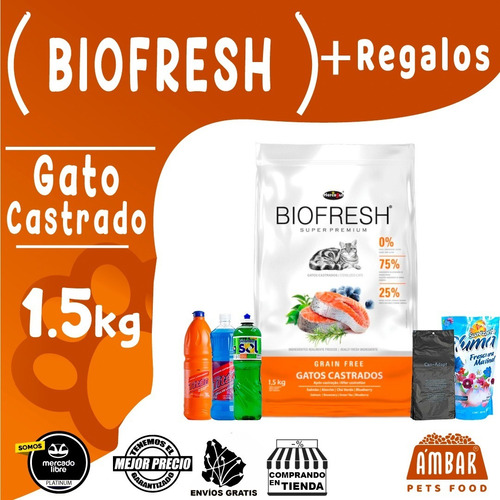 Biofresh Gatos Castrados 1.5 Kg Con Regalos Envios