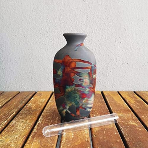 Raaquu Koban Jarrón De Cerámica Raku De 7 Pulgadas - Cerámic