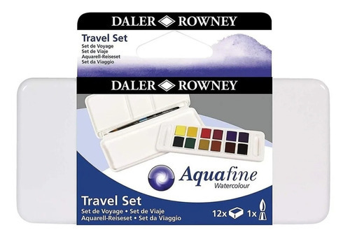 Conjunto de viagem Aquarelas Daler Rowney Aquafine X 12 cores