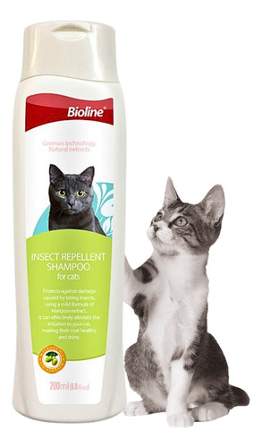Shampoo 200ml Repelente Para Gatos Insecticida Cat - Bioline
