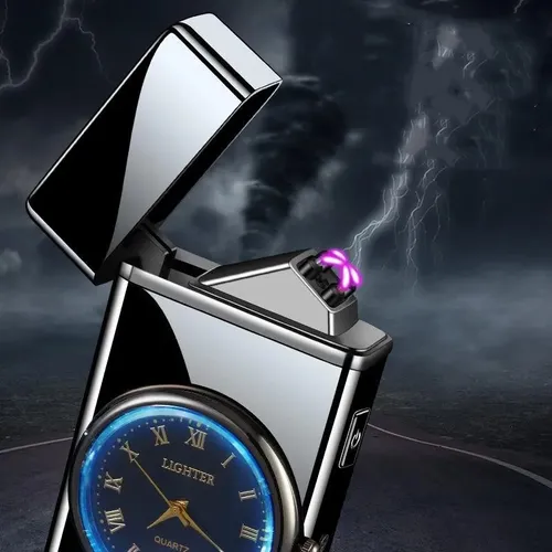 Encendedor Eléctrico Reloj Recargable Usb Mechero Portátil
