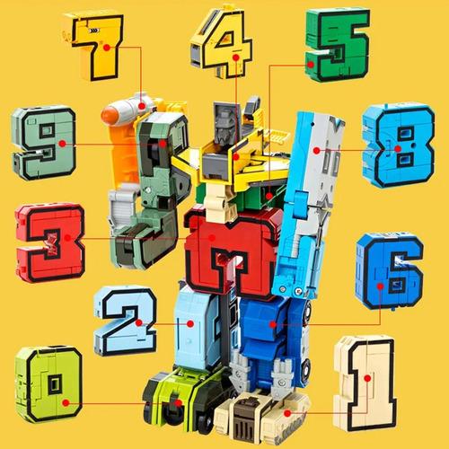 Brinquedo Númebots Números Que Se Transformam Robôs 10 Pcs
