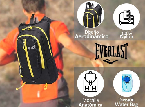 Imagen 3 de 10 de Mochila Everlast Running Original Liviana Bici Trekking