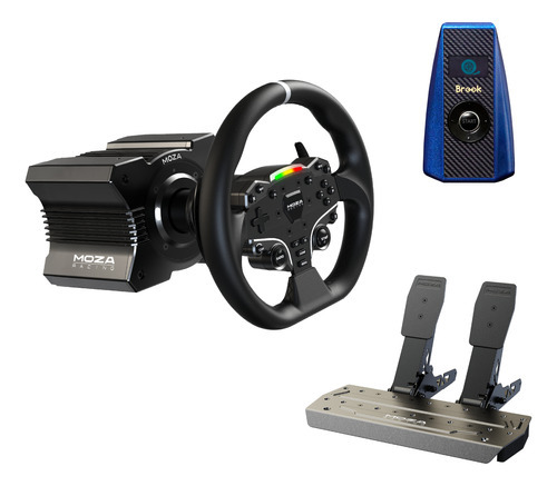 Volante Es Con Base R5+pedales+adaptador Multiconsola - Moza
