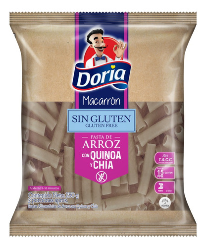 Macarrones Doria Sin Gluten Quinoa Chia - g a $42