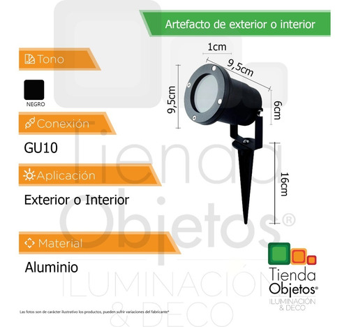 Imagen 4 de 9 de Aplique Exterior Pascal Con Jabalina Dicro Gu10