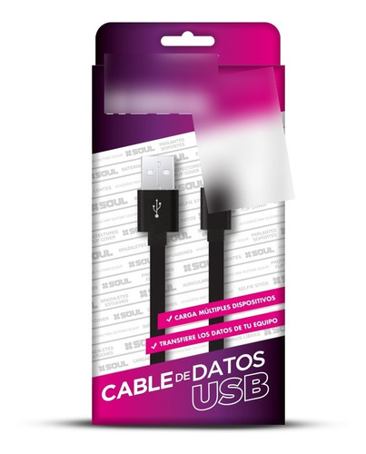 Cable De Datos Micro Usb Soft 1m Carga Datos 2a