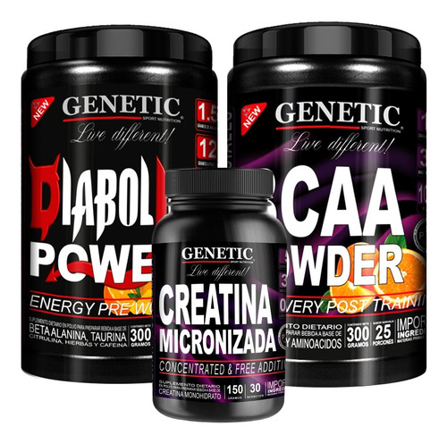 N1 Energía Pre Y Post Entreno Creatina Diabolic Bcaa Genetic