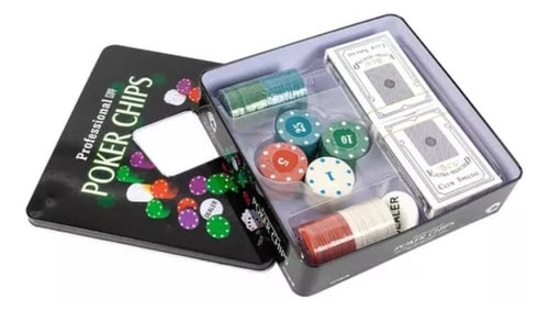 Juego Set De Poker Profesional 100 Fichas Y 2 Mazo De Cartas