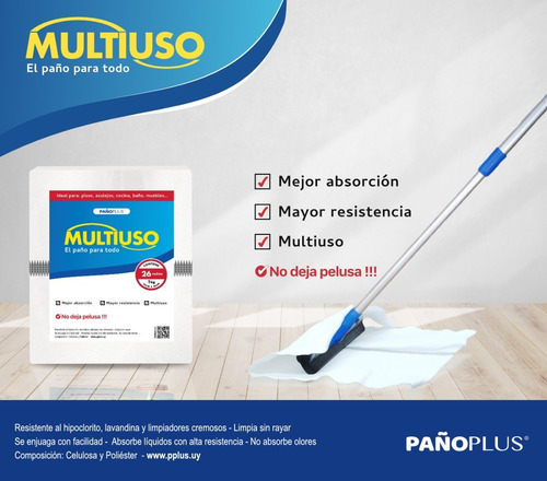 Imagen 2 de 3 de Pack De 50 Paños Multiuso - Excelente Calidad - Pañoplus