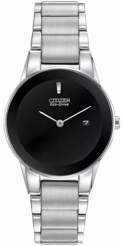 Reloj Citizen Ga1050-51e Eco-drive Axiom Plateado Color del fondo Negro