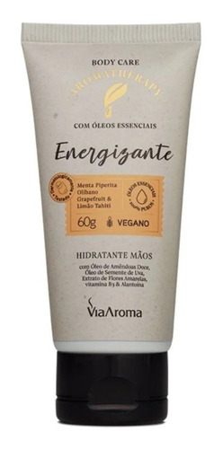 Via Aroma Aromatherapy Creme De Mãos Energizante 60g