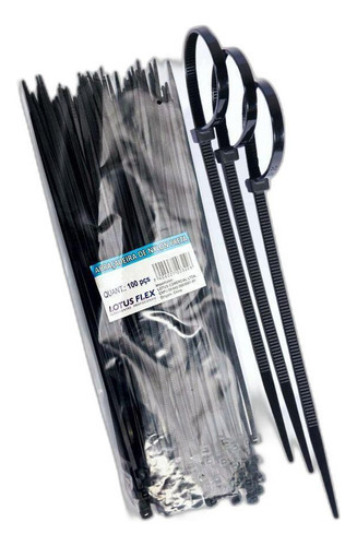 Abraçadeira Preta Plástica 4,8x400mm Enforca gato Kit com 100 Unidades