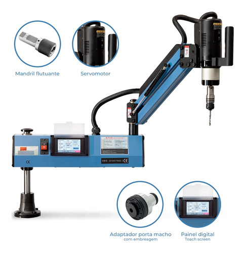 Rosqueadeira Eletrônica Com Braço Articulado Cap. M3 A M16 220V